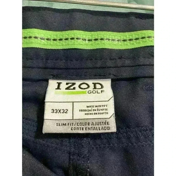 IZOD Men’s Golf Slim Fit Pants Navy Blue 33x32 - Picture 6 of 7